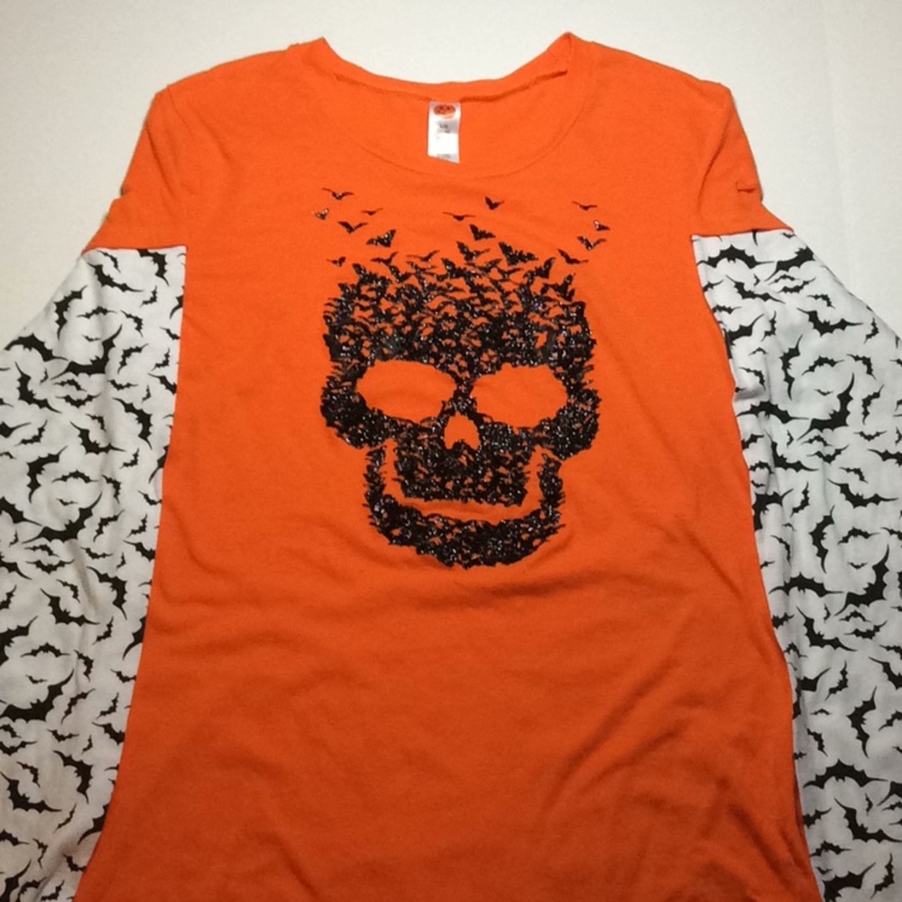 Skull Bats Long Sleeve T-Shirt Kids Youth L/G 11-13